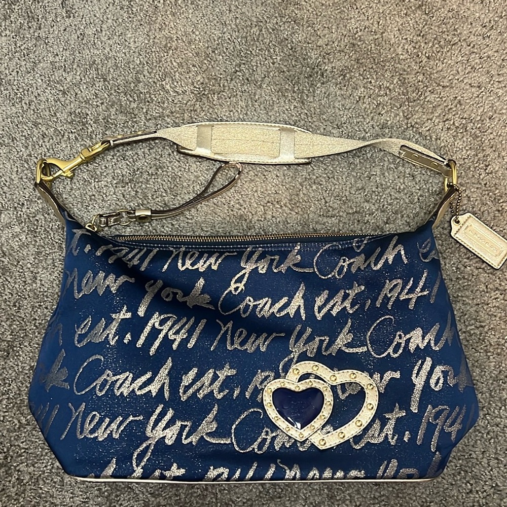Coach Poppy Signature Script New York Handbag